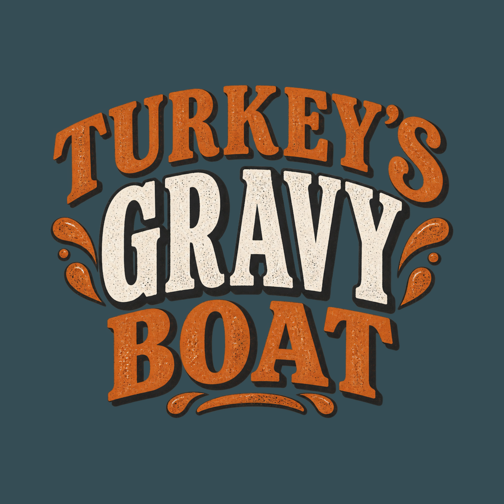 Turkeys Gravy Boat Retro Typography Thanksgiving Family Dinner Shirt