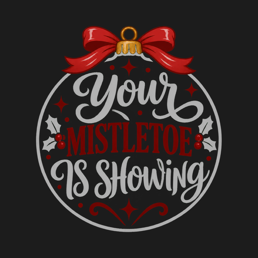 Your Mistletoe Is Showing Ornament - Funny Christmas Holiday Gift