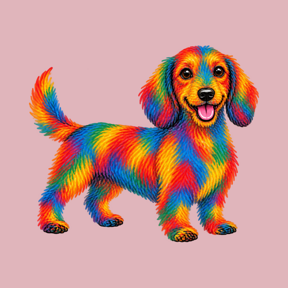Rainbow Dachshund Colorful Dog Art Wiener Dog Tee Dog Lover Shirt
