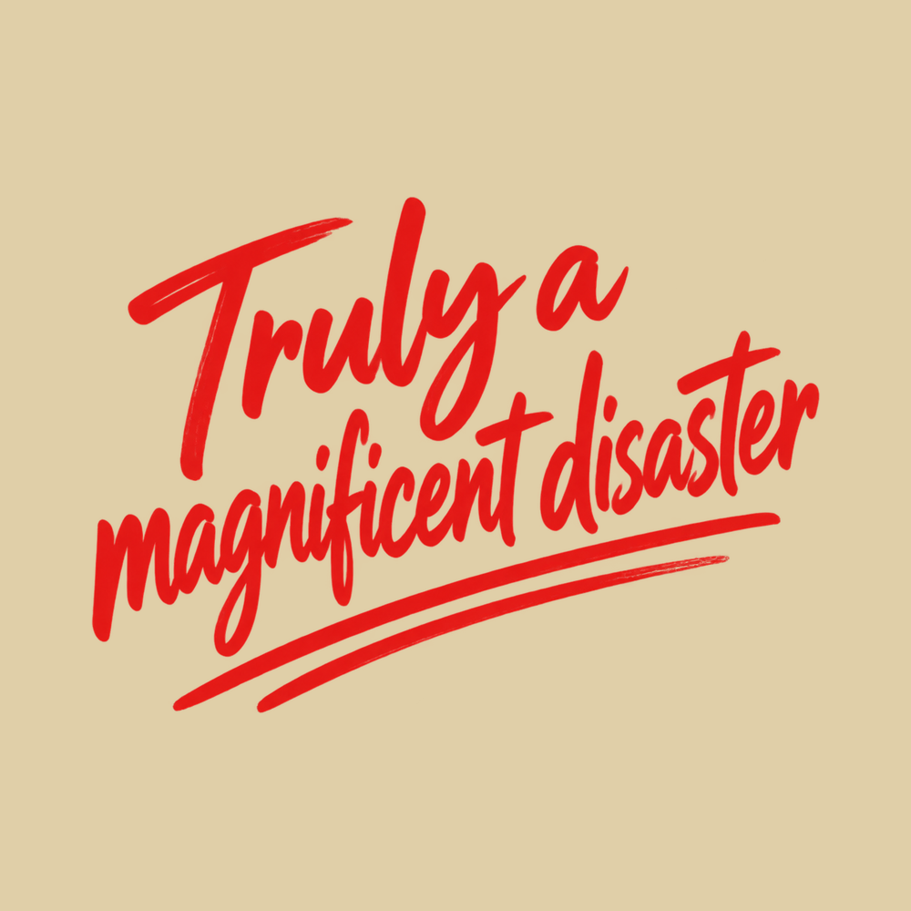Truly A Magnificent Disaster Shirt Sarcastic Quote Graphic Tee