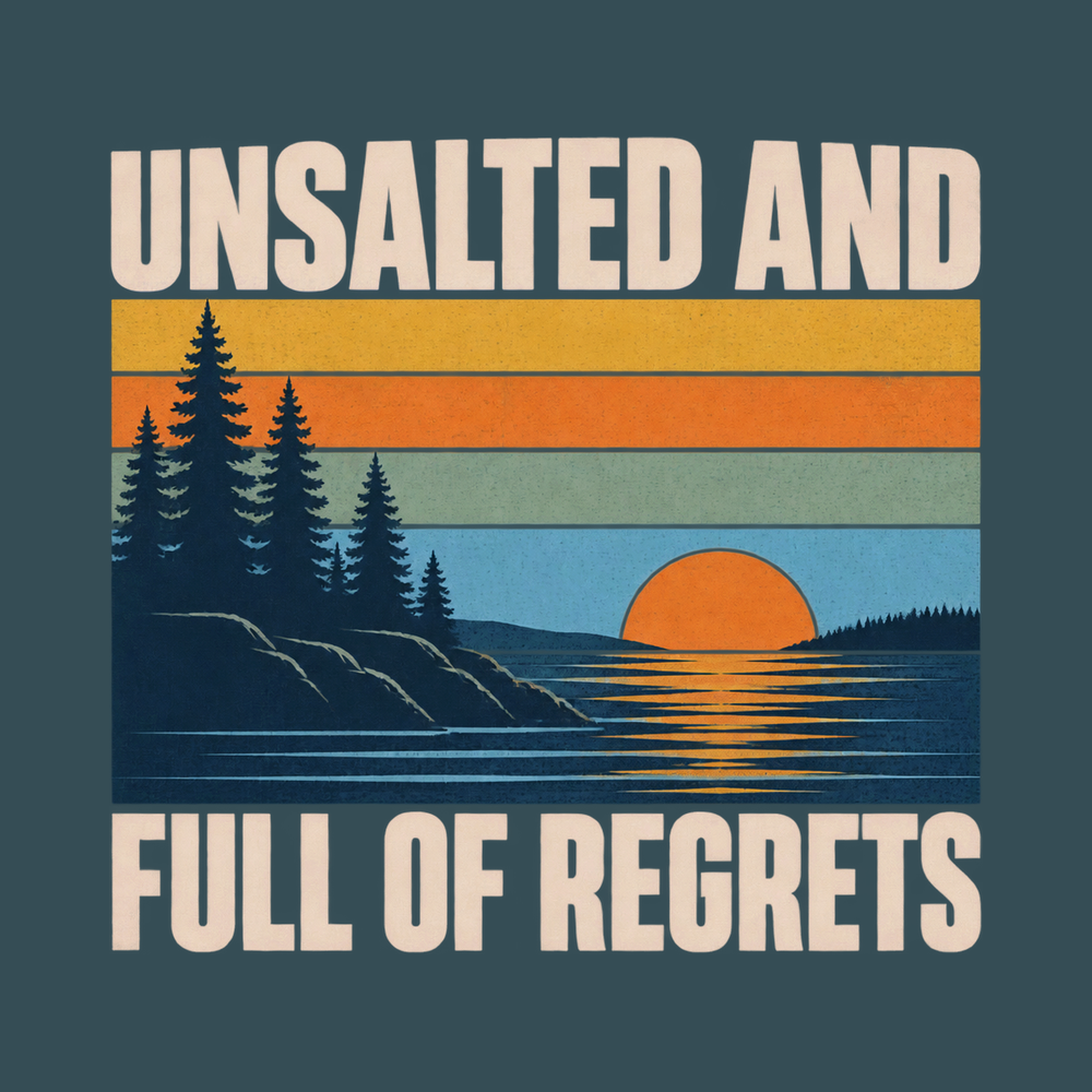 Unsalted Lake Sunset Landscape Great Lakes T-Shirt Vintage Lake Tee