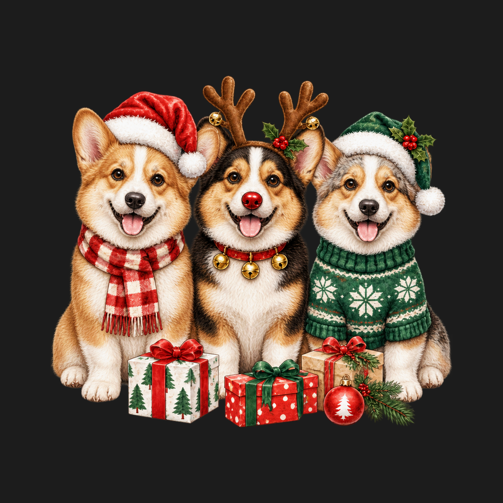 Christmas Corgis Holiday Trio Dog Lover Corgi Christmas Shirt