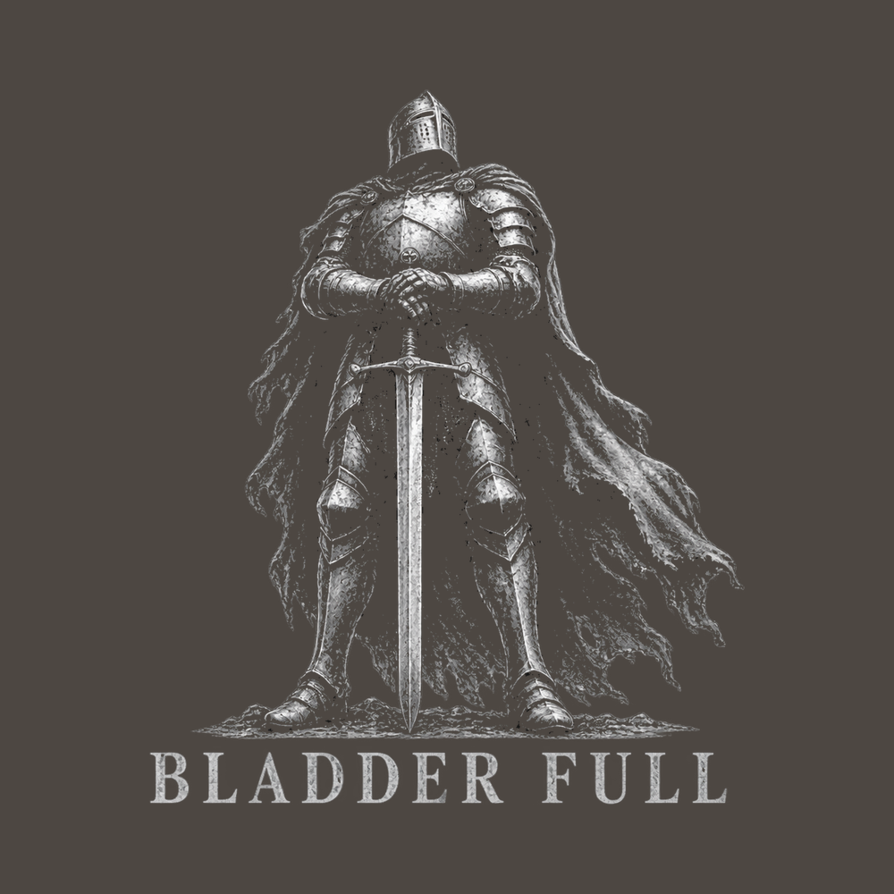 Armored Knight Bladder Full Renaissance Shirt Funny Knight Tee