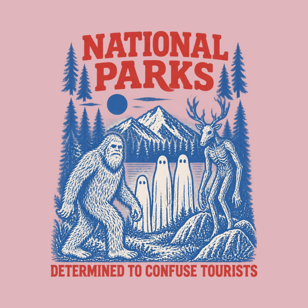 National Parks Cryptids Forest Scene Supernatural Shirt Graphic