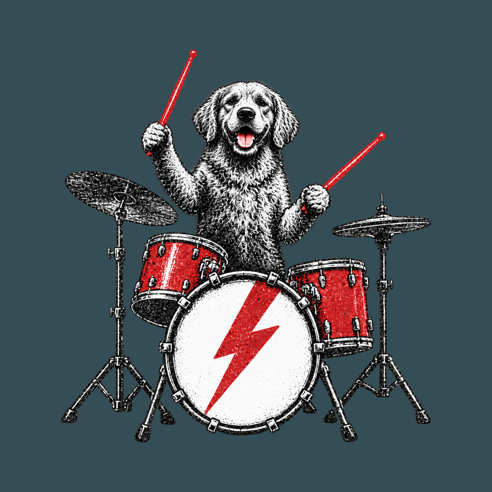 Golden Retriever Drummer Shirt Vintage Rock Dog Shirt Music Lover Gift