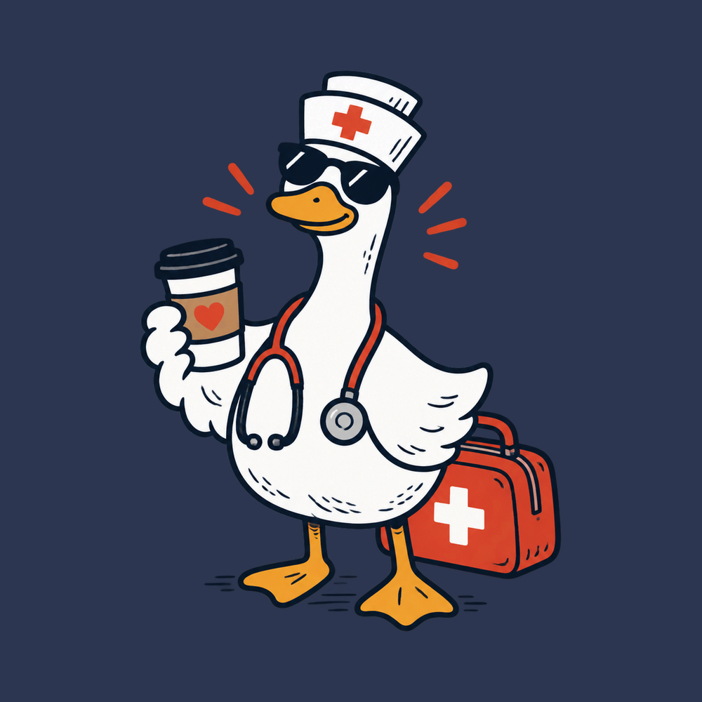Cool Nurse Duck Coffee Cup Duck Nurse Shirt Silly Goose Shirt