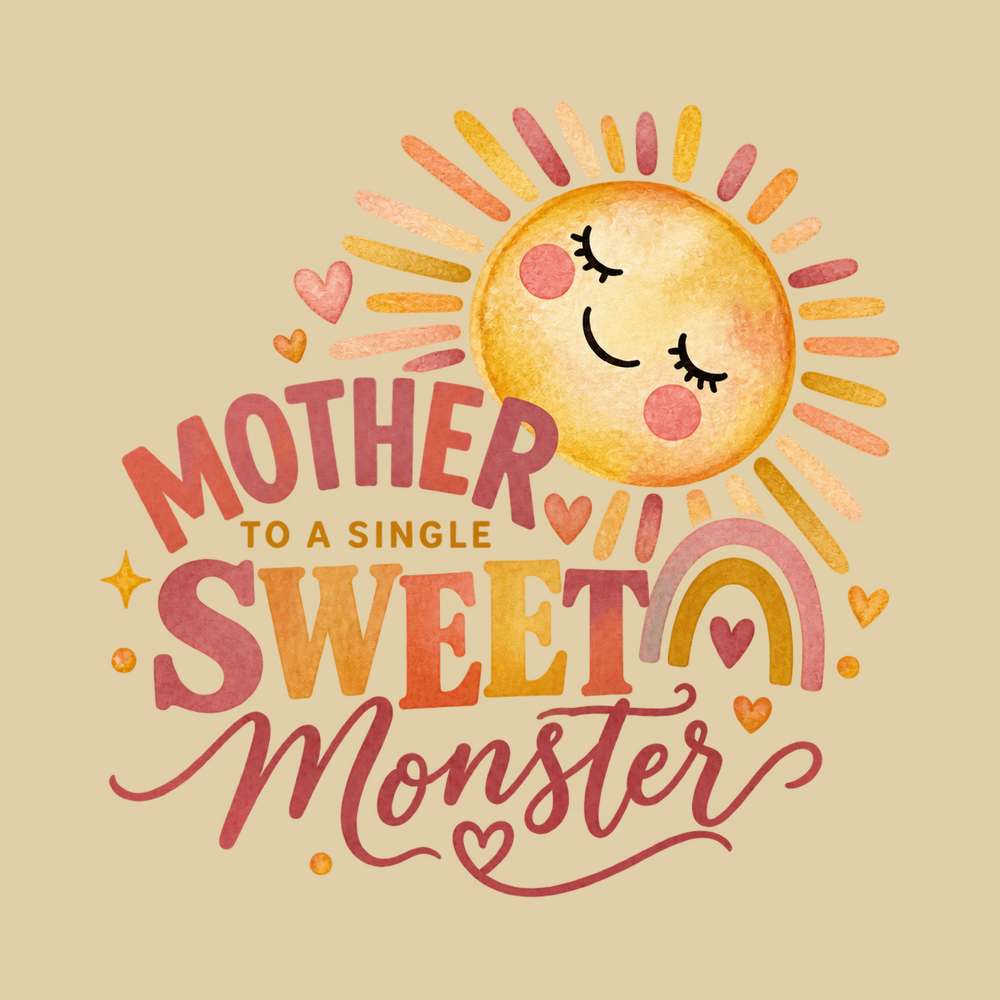 Mother Sweet Monster Boho Sun Cute Mama Shirt Retro Sun Mom Gift