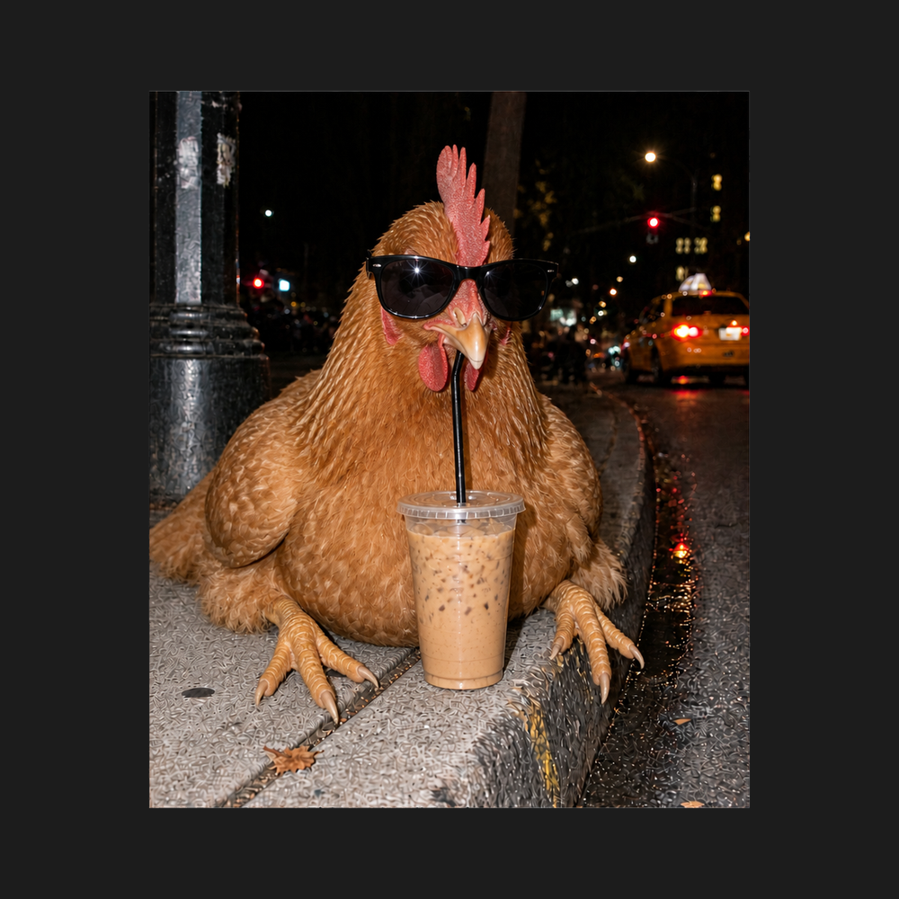 Cool Chicken Iced Coffee Funny Chicken Shirt Coffee Lover Gift