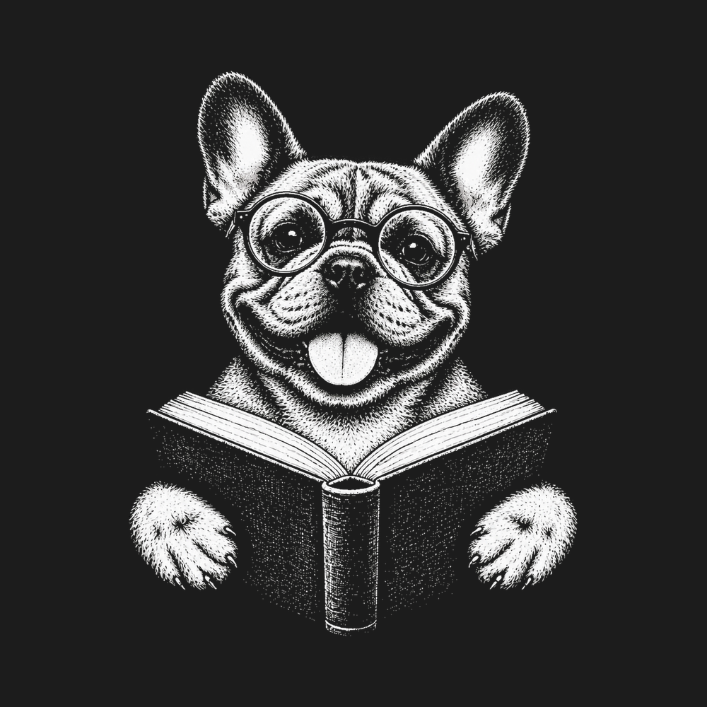 French Bulldog Reading Book T-Shirt Bookish Dog Tee Frenchie Mom Gift