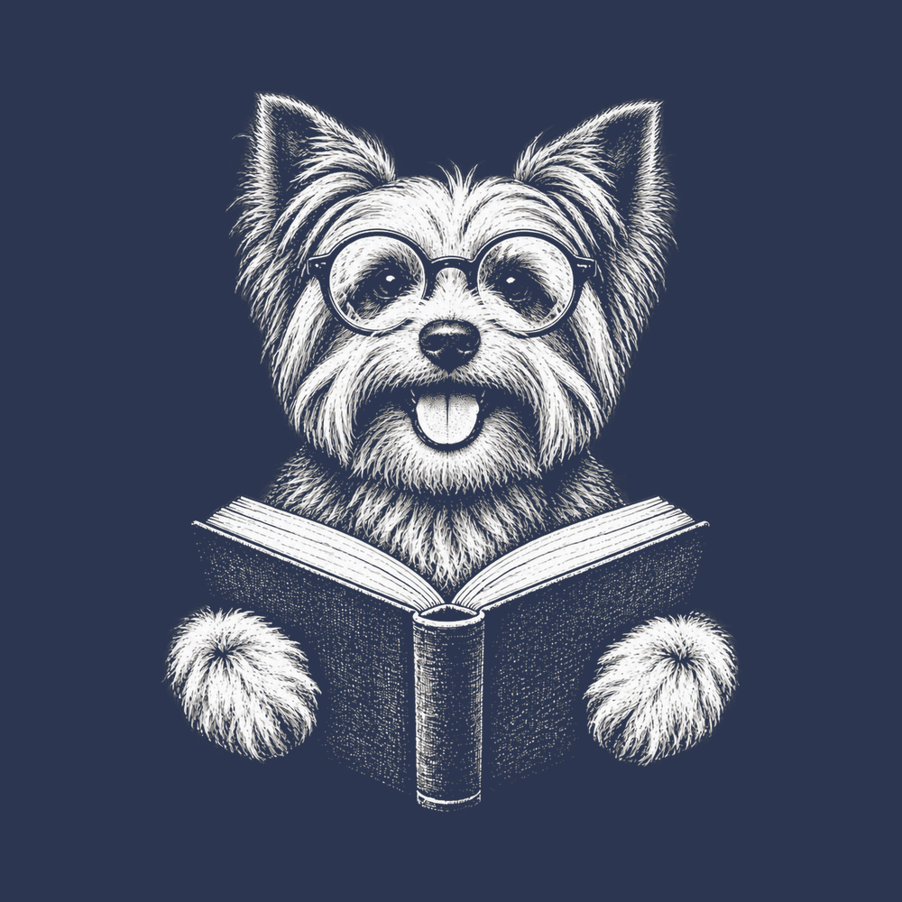 Yorkie Reading A Book T-Shirt - Bookish Dog Mom Gift & Yorkie Tee