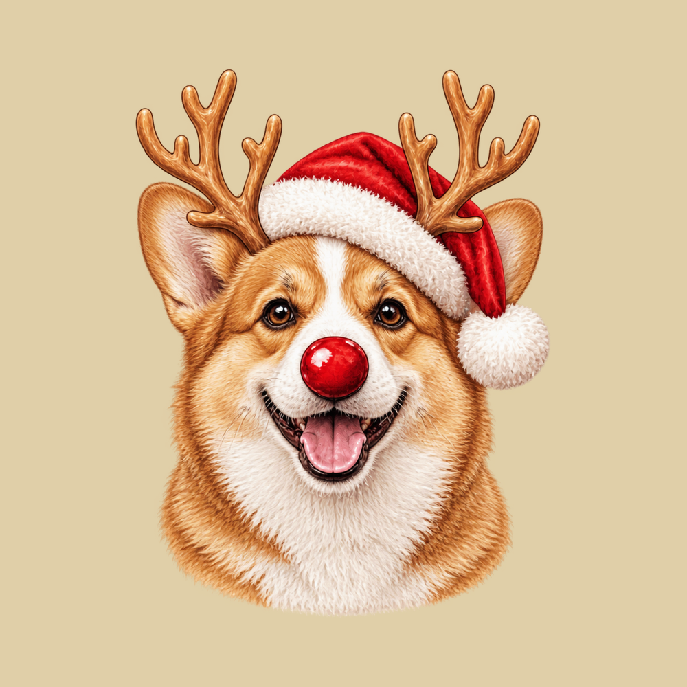 Christmas Corgi Red Nose Shirt - Festive Dog Lover Gift T-Shirt