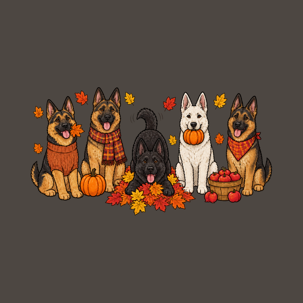 German Shepherd Autumn Fun Comfort Colors 1717 Vintage Wash Shirt