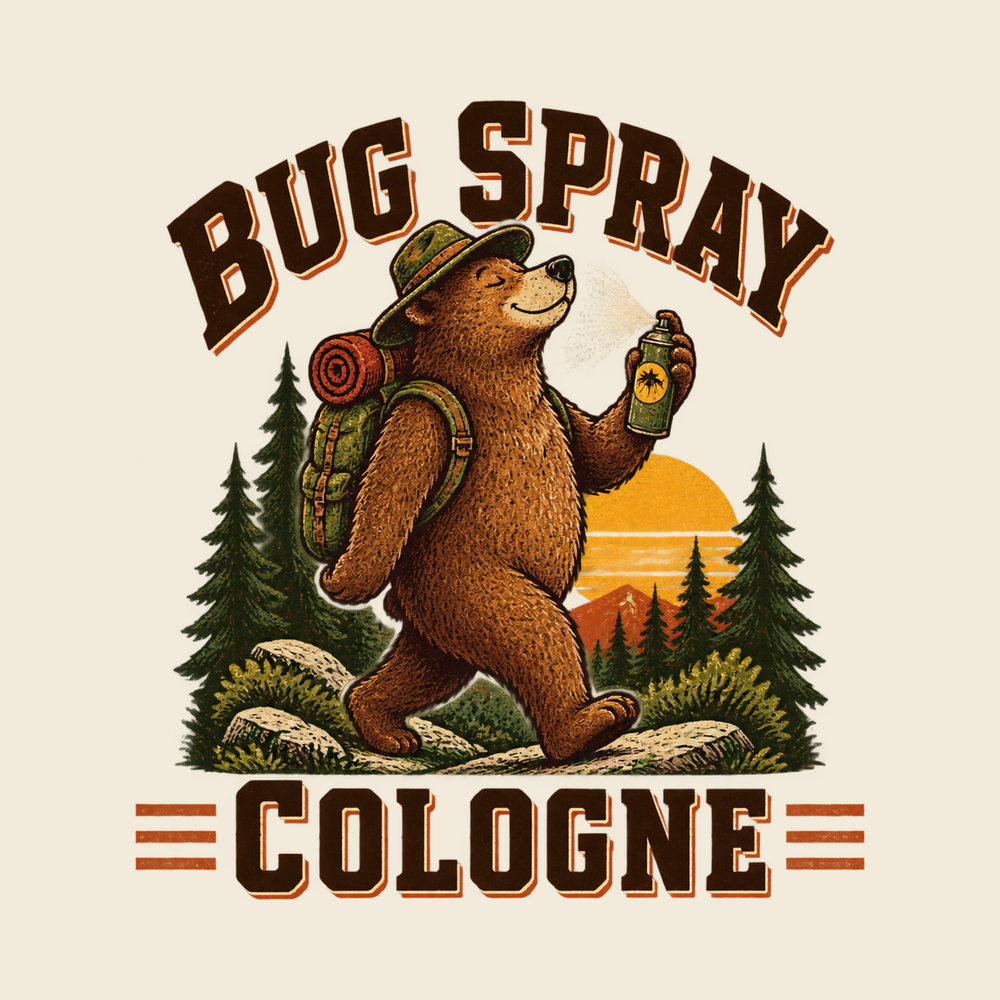 Hiking Bear Bug Spray Cologne Funny Hiking Shirt Camper Gift Idea