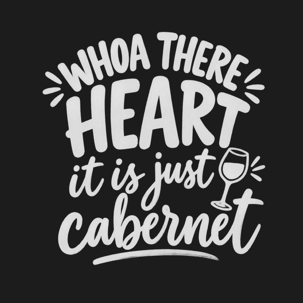 Whoa There Heart Cabernet Lettering Comfort Colors Wine Lover Tee