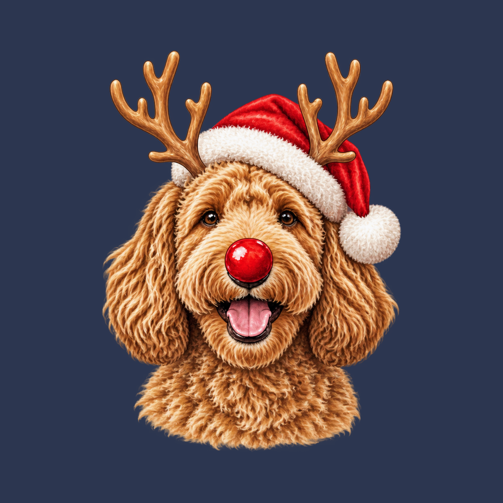 Labradoodle Reindeer Red Nose Dog Christmas Shirt Dog Mom Gift
