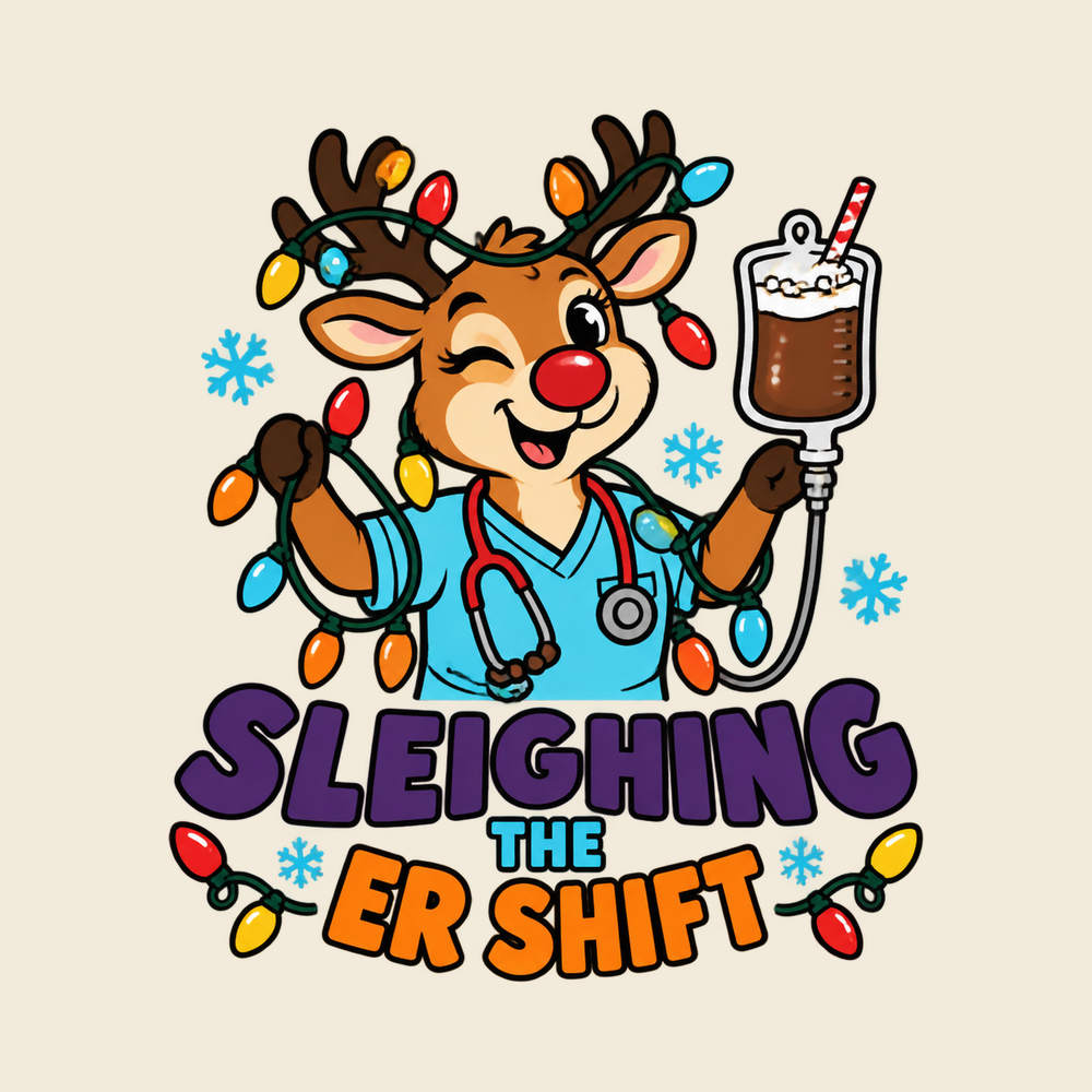 Reindeer Nurse Sleighing Er Shift Er Christmas Shirt Nurse Top