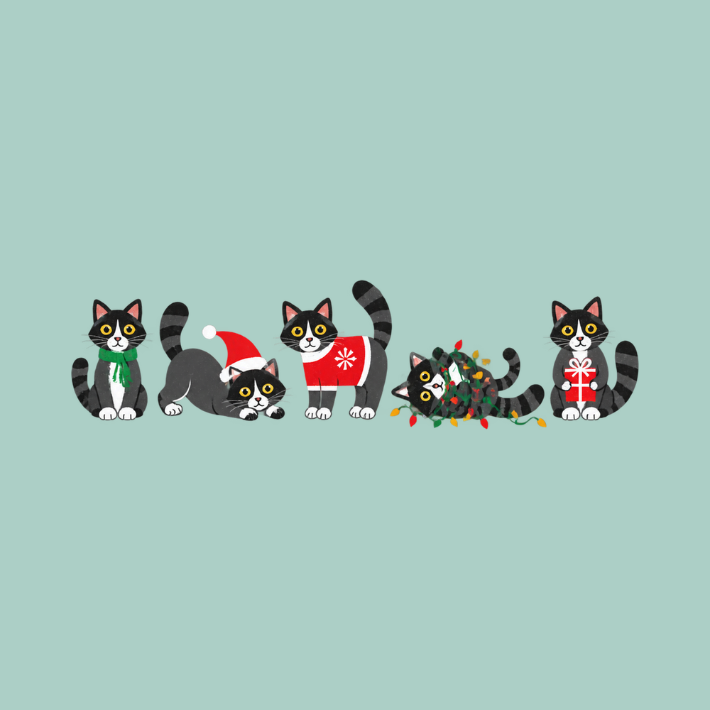 Festive Tuxedo Cats Line Shirt Tuxedo Cat Lover Christmas Gift