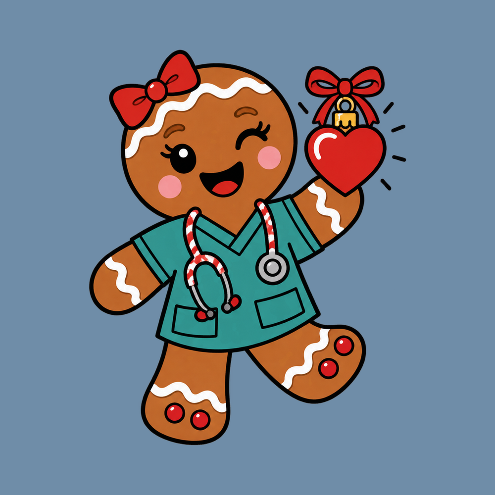 Gingerbread Nurse Heart Ornament Nurse Christmas Shirt Gift Idea