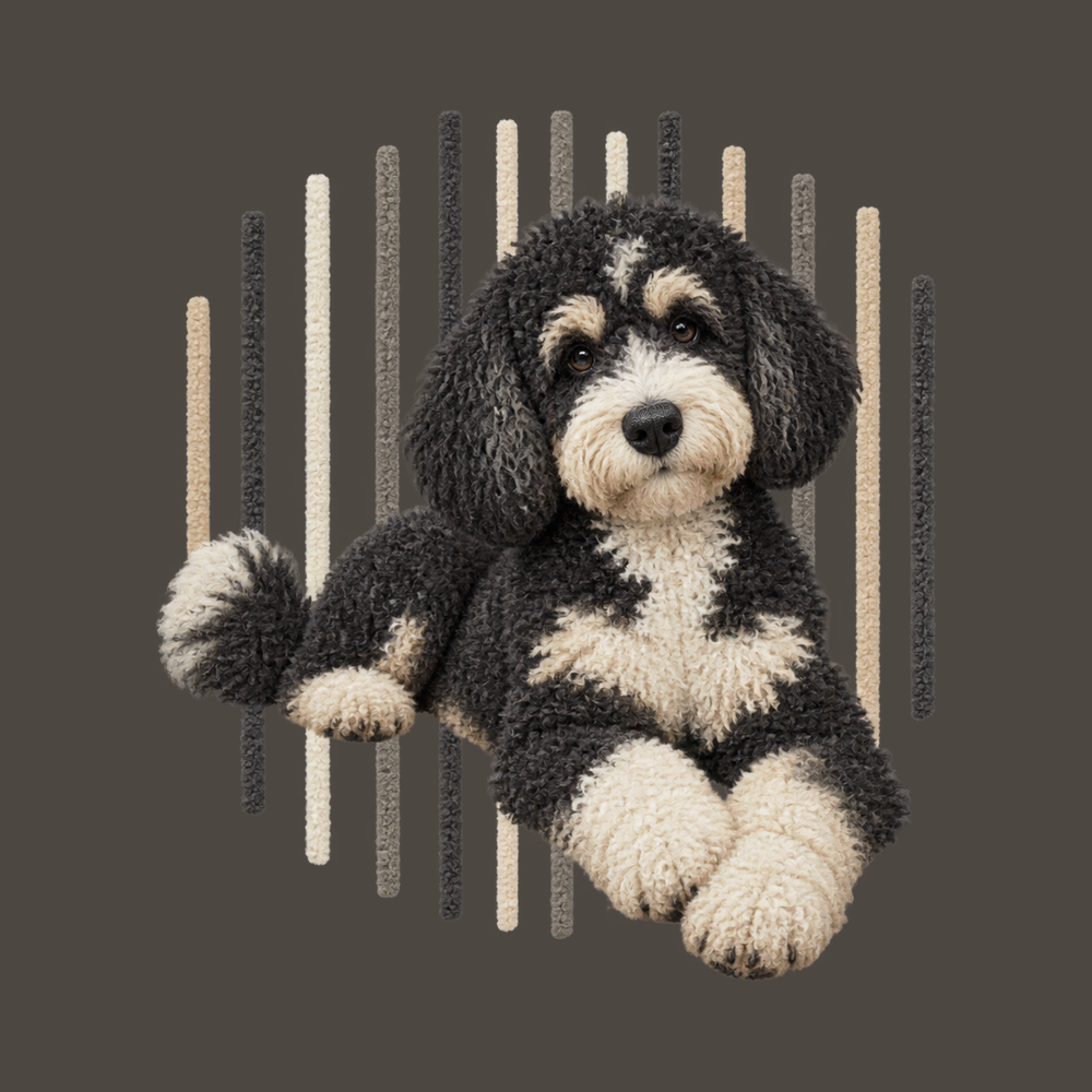 Bernedoodle Dog Fuzzy Vertical Stripes Bernedoodle Shirt Doodle Tee