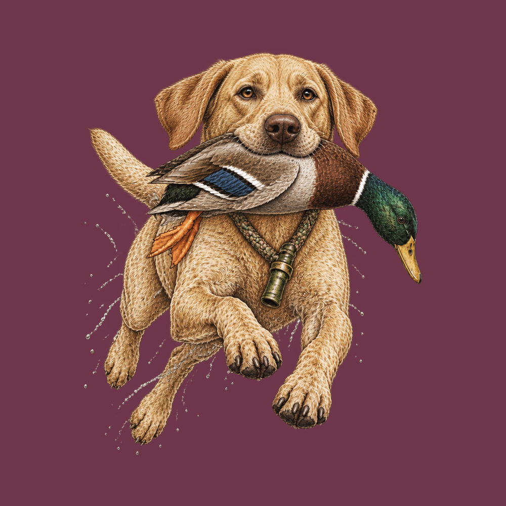 Labrador Retrieving Duck Vintage Art Duck Hunting Shirt Waterfowl Tee