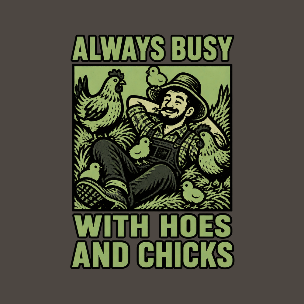 Farmer With Hoes And Chicks Funny Farming Shirt Chicken Lover Gift