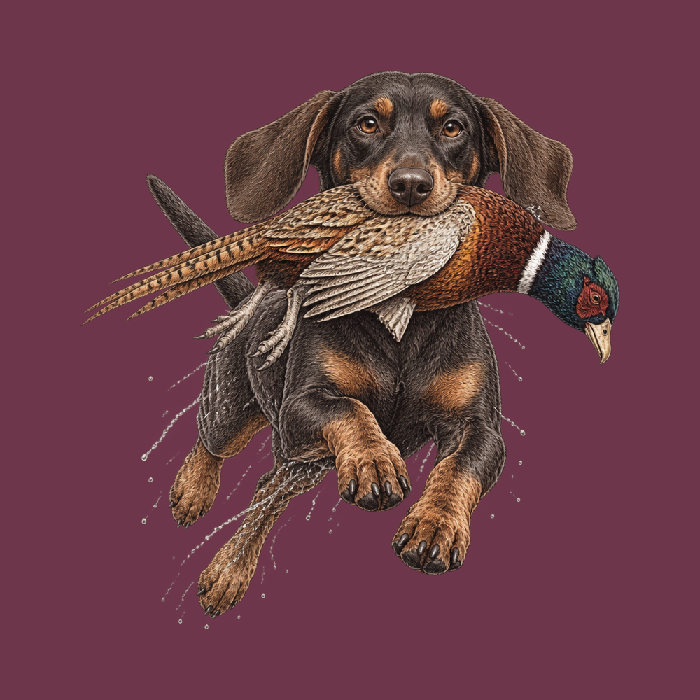Dachshund Fetching Ring-necked Pheasant Hunting Shirt Comfort Colors