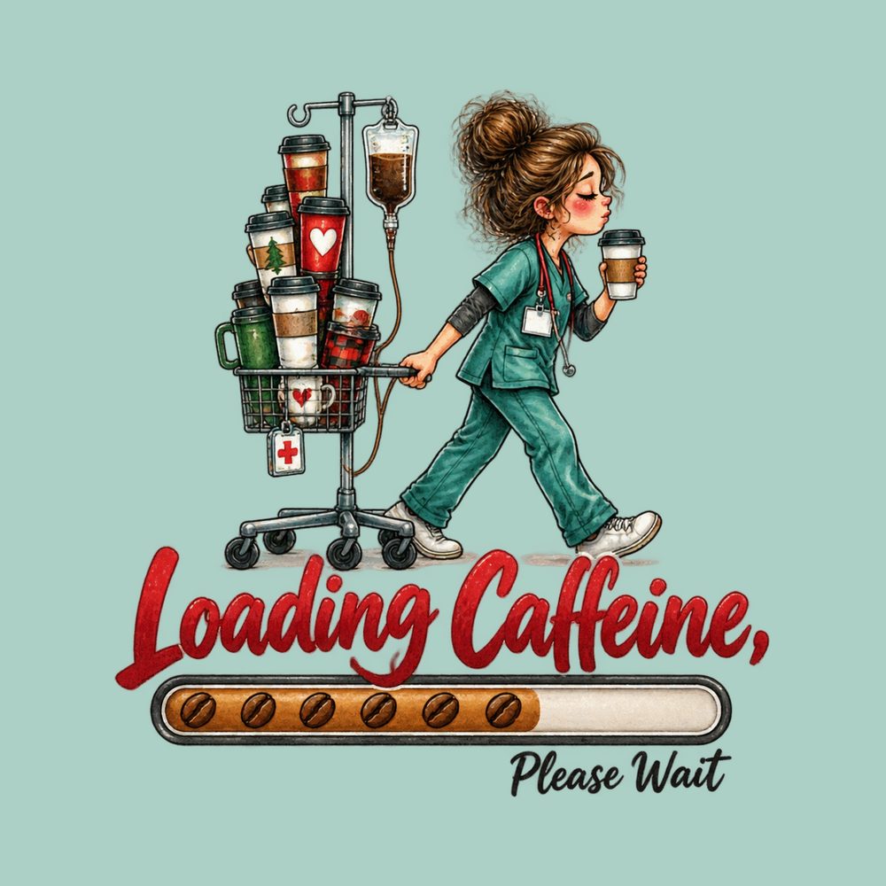 Nurse Coffee Iv Loading Bar Graphic Tee - Funny Nurse Shirt Gift