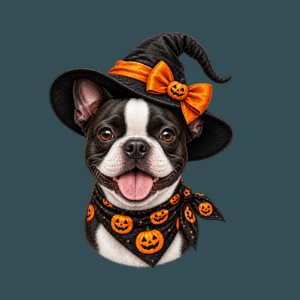 Boston Terrier Halloween Witch Shirt - Spooky Dog Mom Gift Tee