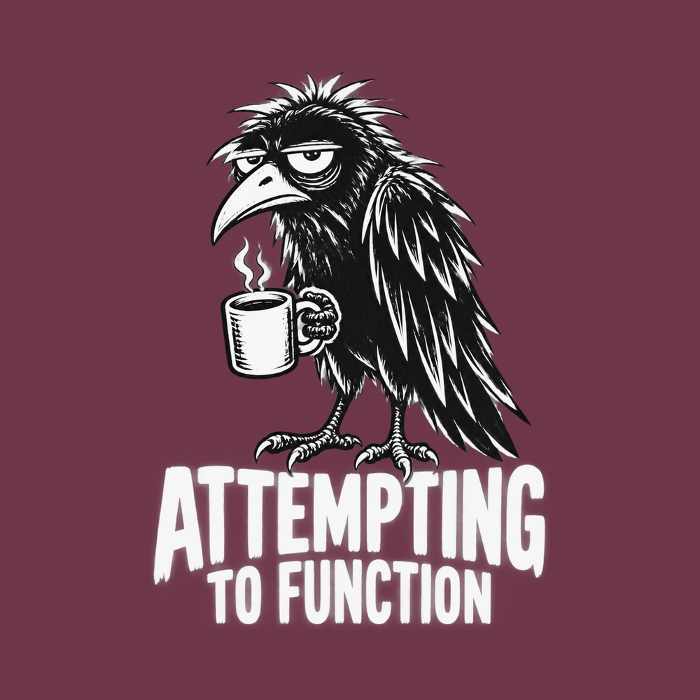 Grumpy Raven Attempting To Function Coffee Bird Watching Shirt