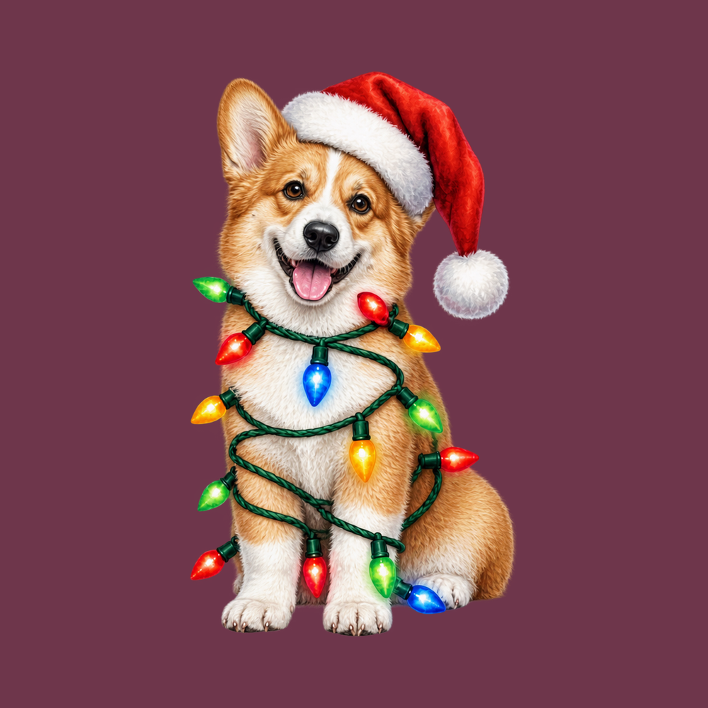 Christmas Corgi Tangled Lights Dog Christmas Shirt Corgi Mom Gift