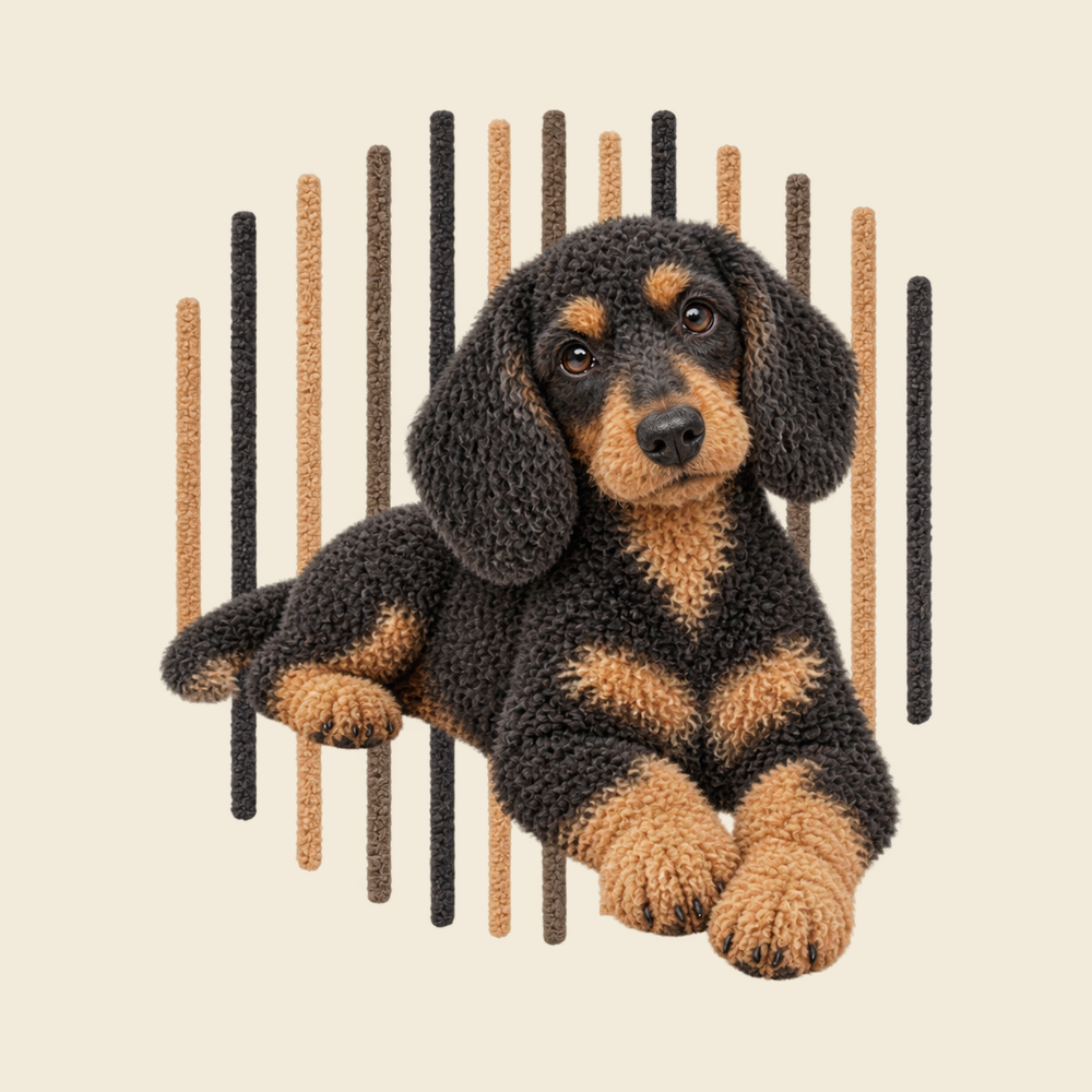 Dachshund Vertical Lines Portrait T-Shirt Dachshund Lover Gift