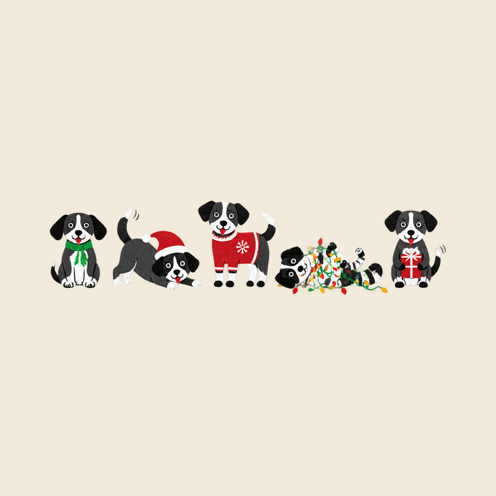 Festive Christmas Dogs Lineup Comfort Colors Tee Holiday Dog Shirt