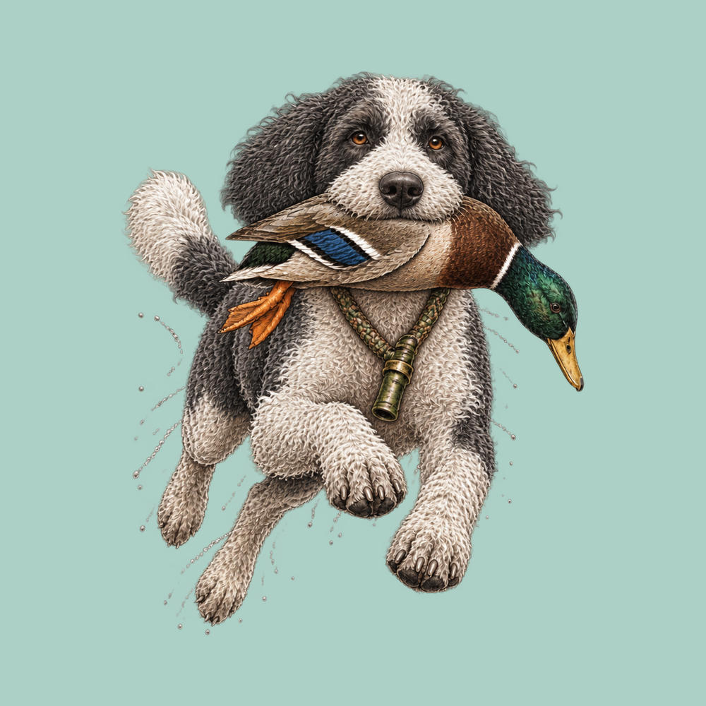 Sheepadoodle Mallard Duck Retriever Shirt, Waterfowl Hunter Gift