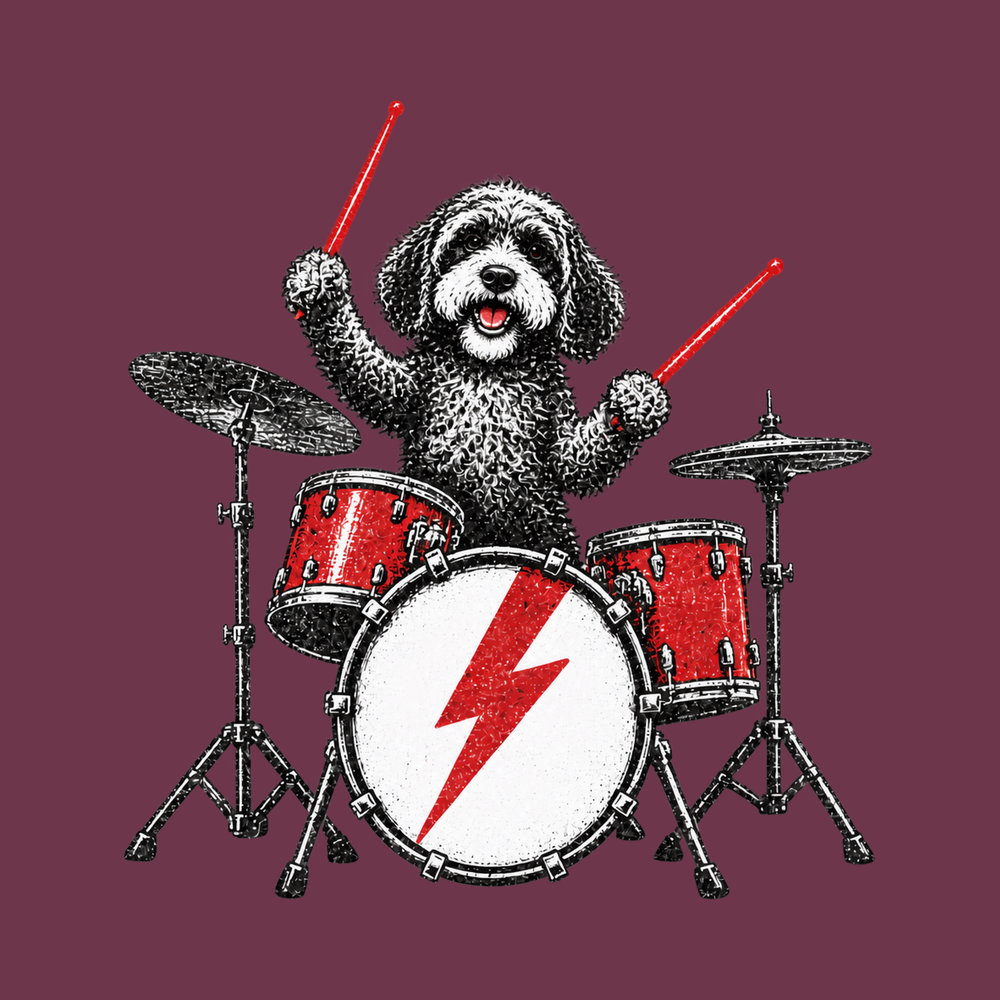 Rocking Cavapoo Drummer Artwork Cavapoo Shirt Music Lover Gift