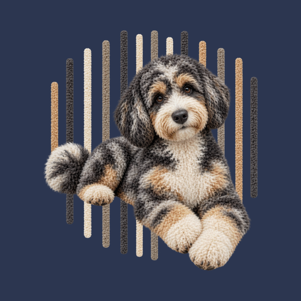 Tri Color Aussiedoodle Portrait Shirt Comfort Colors Dog Mom Gift