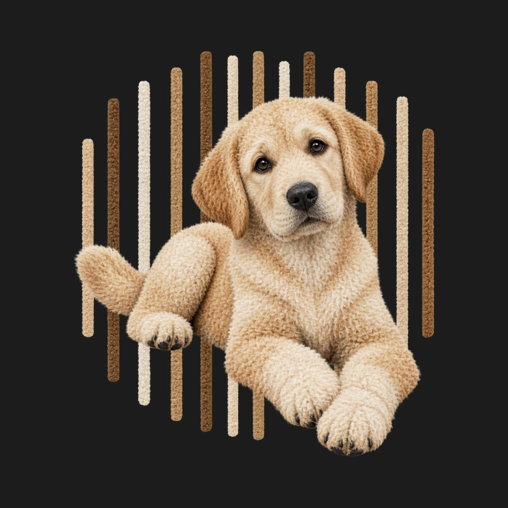 Labrador Puppy Vertical Stripes Yellow Lab Shirt Cute Dog Lover Tee