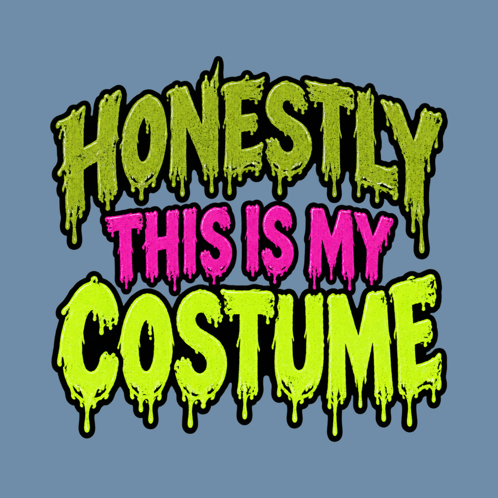 Slime Dripping Honestly Costume Text Funny Sarcastic T-Shirt