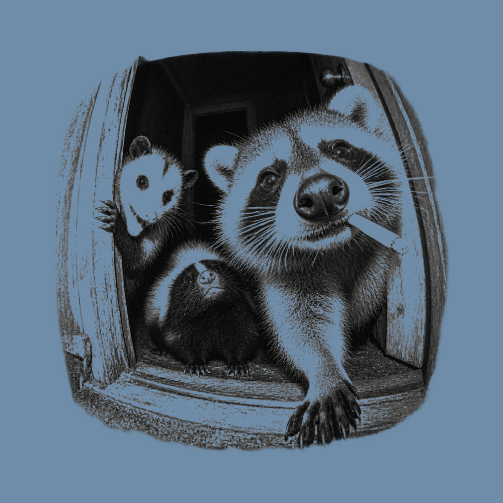 Smoking Raccoon Opossum Skunk Trio Opossum Shirt Trash Panda Tee