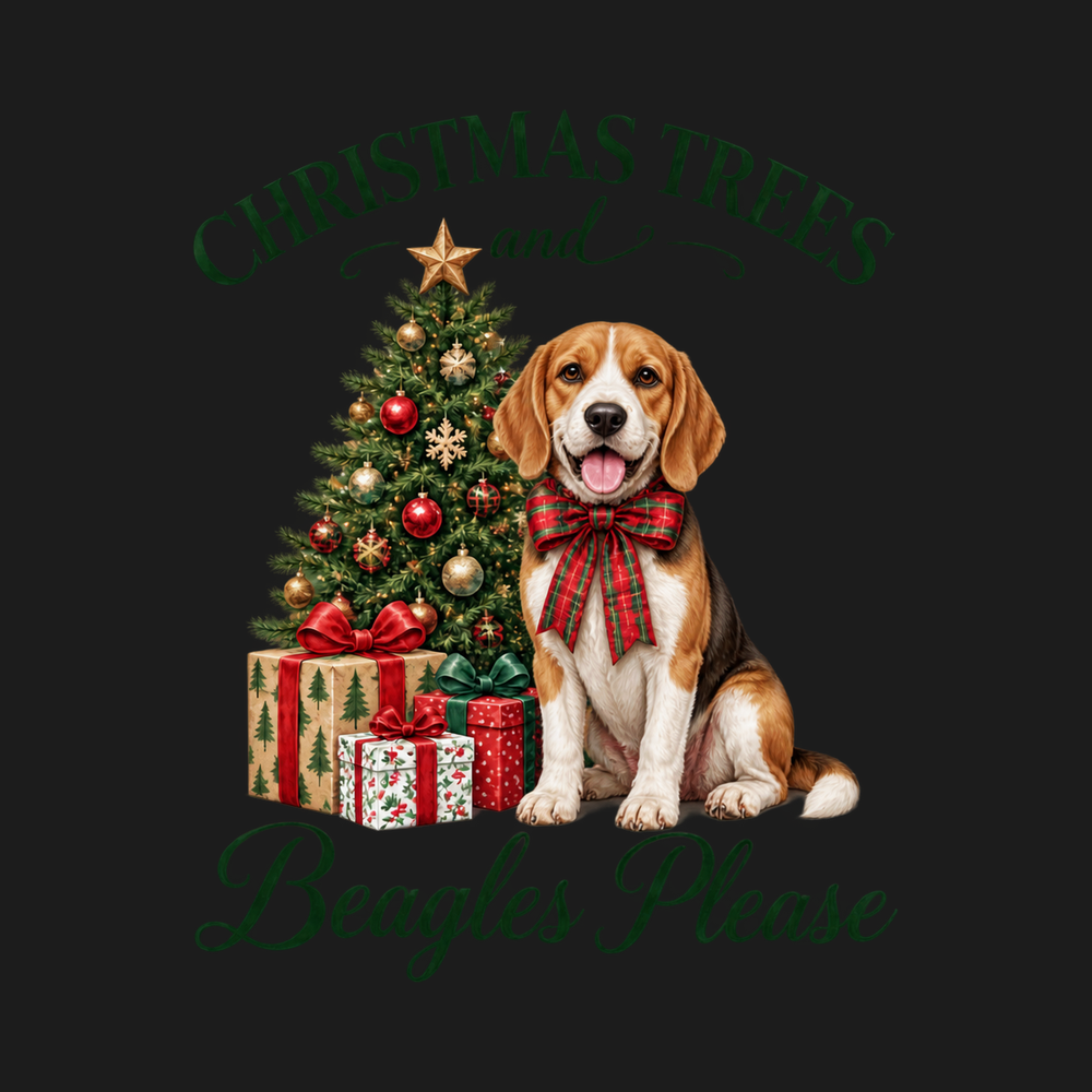 Festive Beagle Christmas Tree Shirt - Beagle Mom Gift Dog Lover Tee