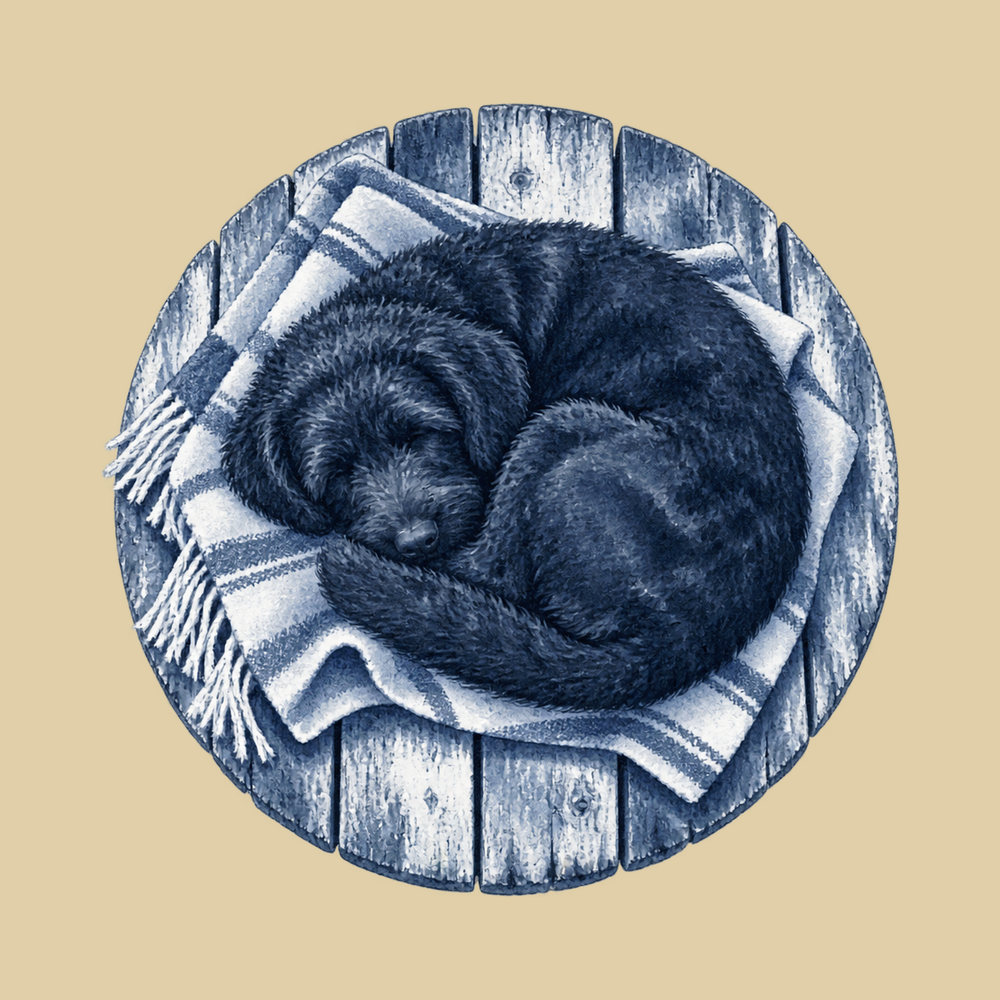 Sleeping Doodle On Wooden Planks Comfort Colors 1717 T-Shirt