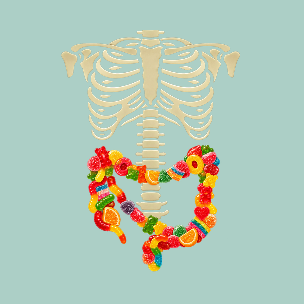 Gummies Skeleton Intestines Comfort Colors Anatomy GI Nurse Shirt