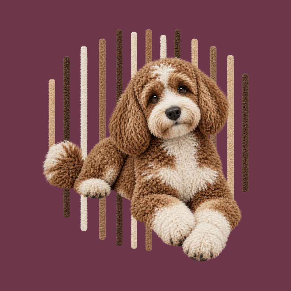 Cavapoo Vertical Lines Art Comfort Colors 1717 Vintage T-Shirt