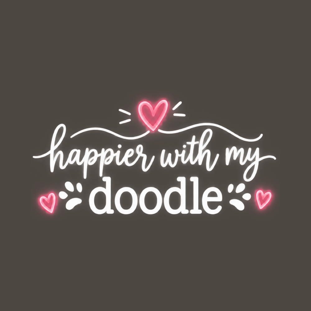 Happier With My Doodle Lettering Comfort Colors T-Shirt for Dog Moms