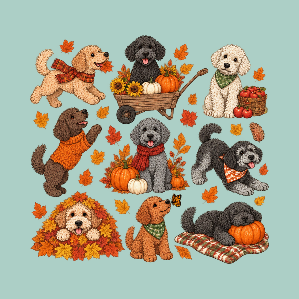 Schnoodle Autumn Fall Activities Comfort Colors Fall Dog Shirt