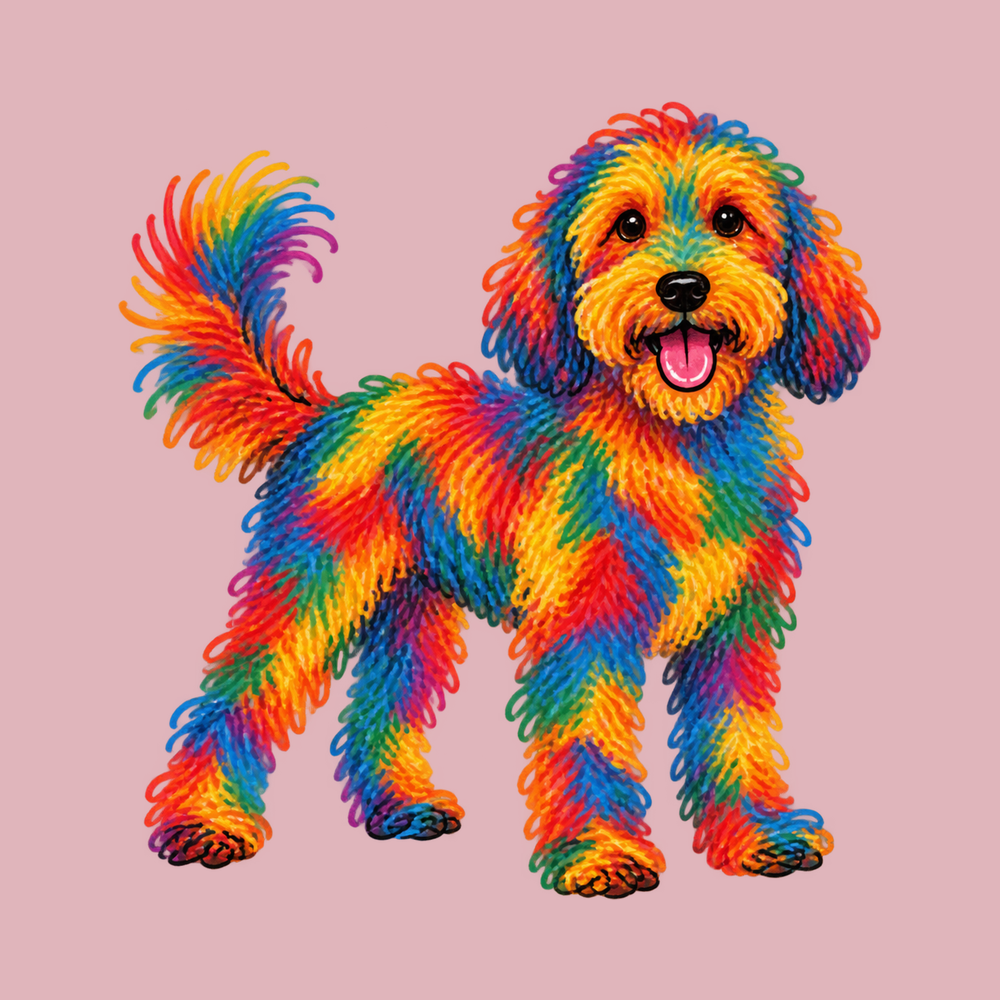 Rainbow Colorful Cockapoo Dog Shirt Vintage Wash Dog Lover Gift