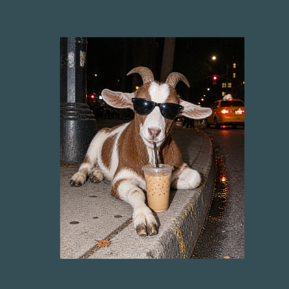 Cool Goat Iced Coffee Funny Goat Shirt Goat Lover Gift T-Shirt
