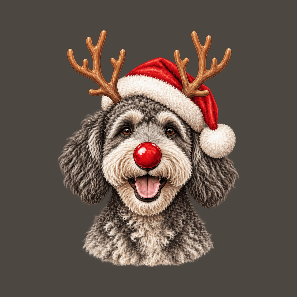 Schnoodle Reindeer Red Nose Dog Christmas Shirt Schnoodle Mom Gift