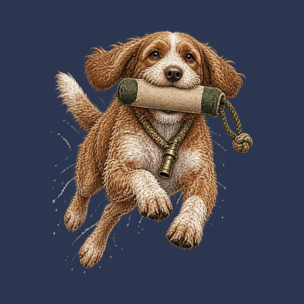 Cavapoo Fetching Training Bumper Dog Training Shirt Cavapoo Art