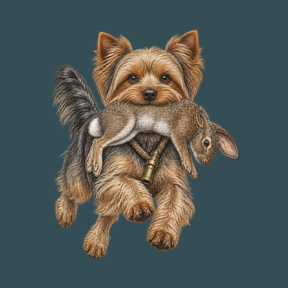 Vintage Yorkie Carrying Rabbit Bootleg Dog Shirt Yorkie Lover Gift