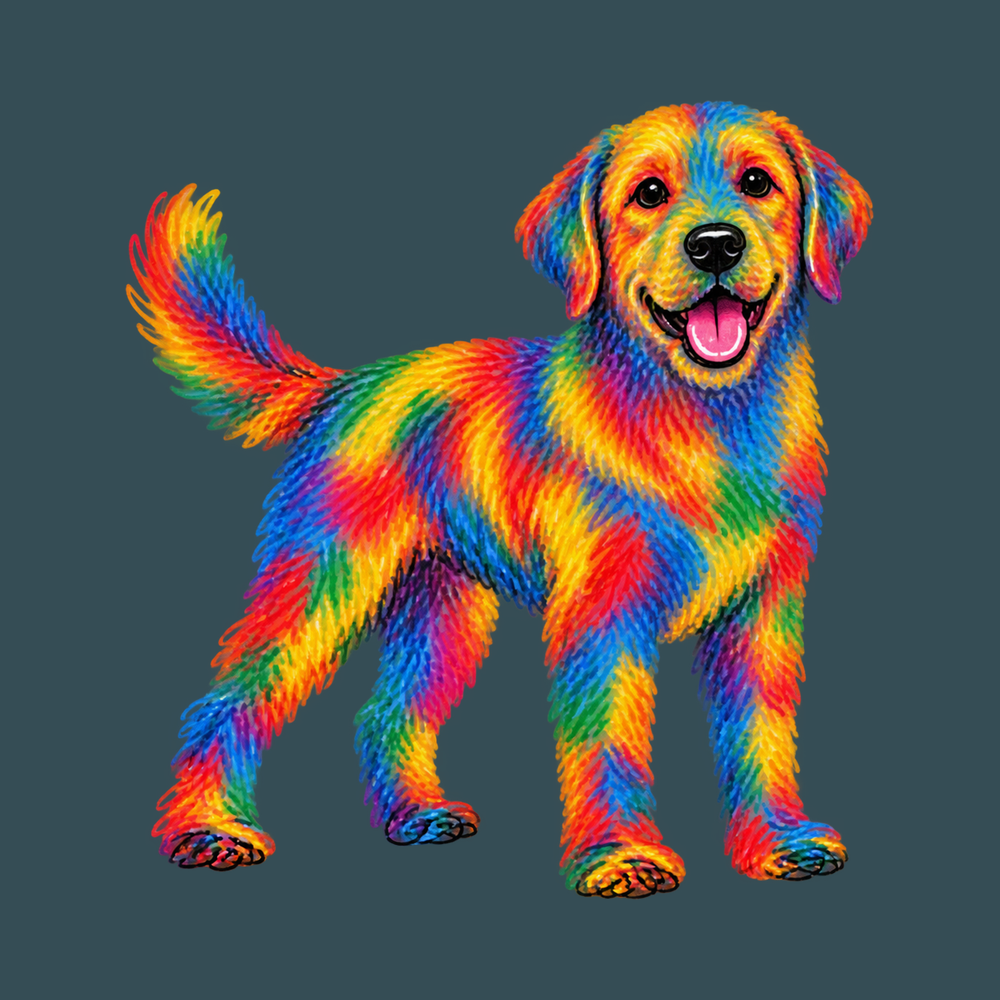 Doodle Dog Retro Dog Shirt Colorful Dog Art Tee Dog Lover Gift